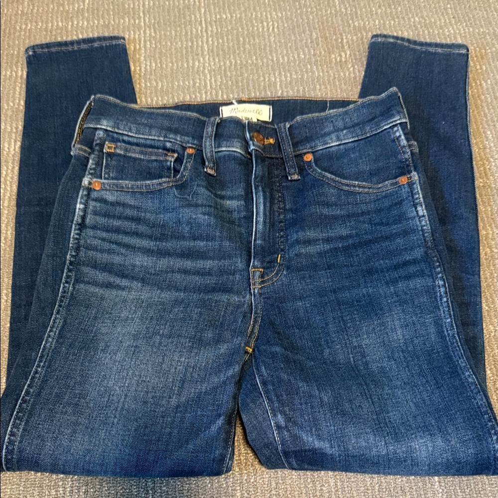 Madewell 10” High Rise Skinny  Dark Blue Jeans